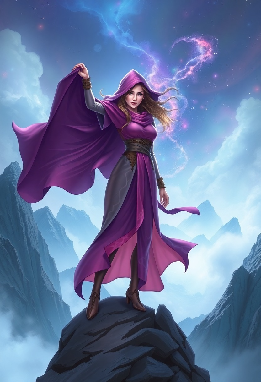 The Enigmatic Sorceress of Nebula Peaks