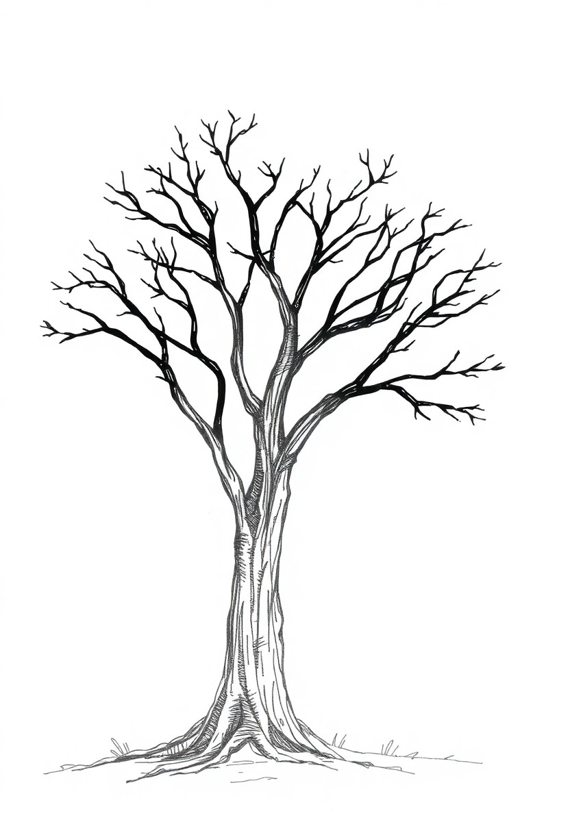 Drawing a Basic Tree in Pencil
