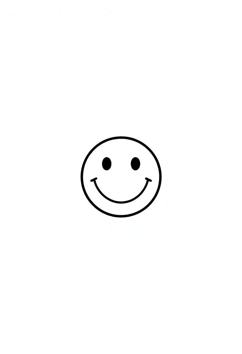 Monochrome Minimalism: Classic Smiley