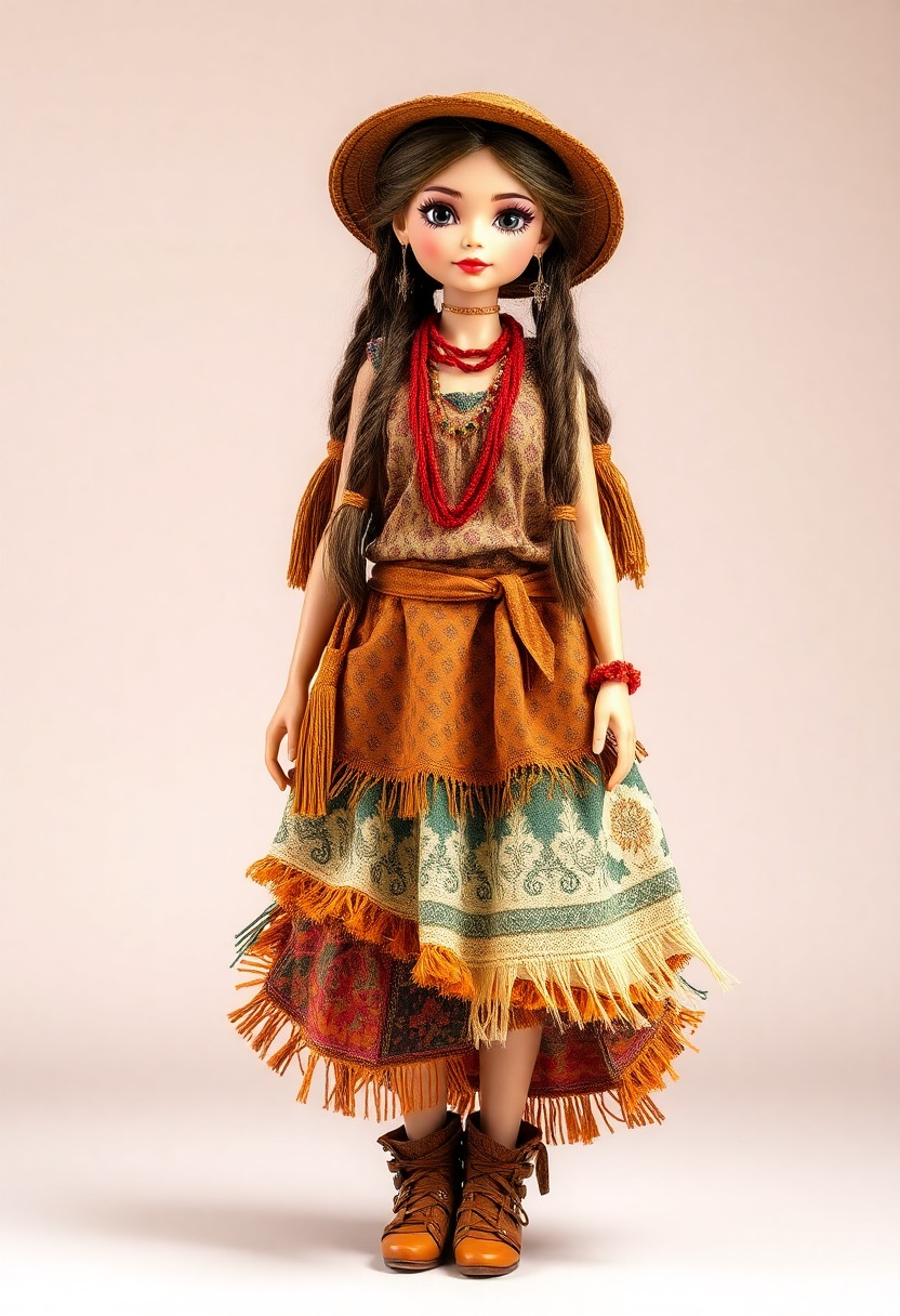 Bohemian Dreams: Free-Spirited Doll Ensemble