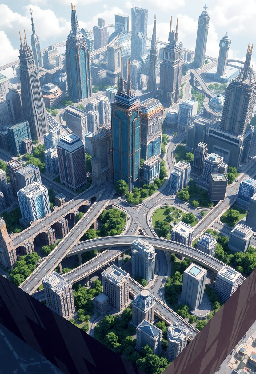 Futuristic Cityscape 3D Map
