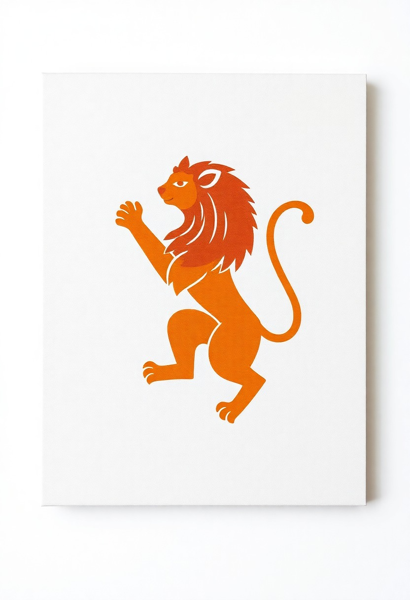 Minimalist Leo Symbol on Canvas