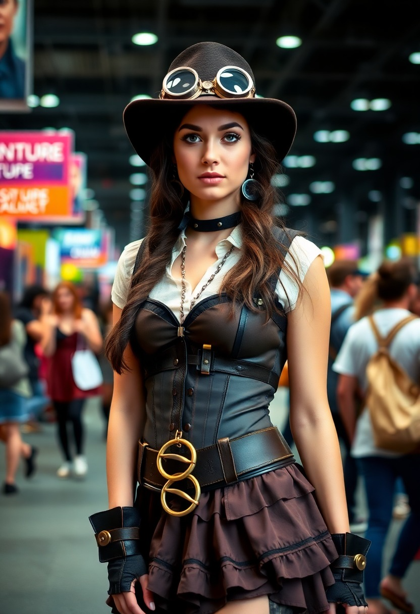 Steampunk Adventurer Exploring the Expo