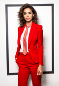 Chic and Powerful: Woman in Bright Suit