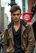 Portrait of a Young Man on the Streets of Downtown