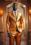 Golden Glow: Man in Mesmeric Suit