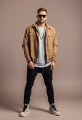 Urban Chic: A Man's Full Body Studio Portrait