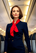 Chic Flight Attendant Poised for Departure
