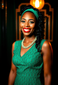 Emerald Grace: The Radiant 1920s Dancer