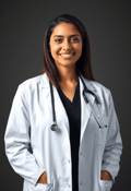 Confident Female Doctor in Pristine Lab Coat