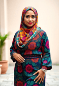 Vibrant Patterns in a High Fashion Hijab