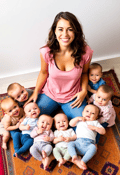 Joyful Mother Surrounded by Her Joyful Clan