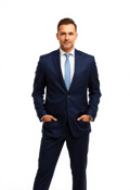 Commanding Full-Body Male CEO Portrait in Tailored Suit