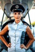 Captivating Female Pilot in Command