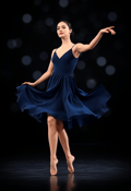 Graceful Movement in Midnight Blue