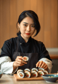 Visionary Sushi Artisan in a Zen Setting