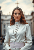 Ethereal Woman in Vatican's Light