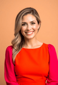 Radiant in Red: A Woman's Full Body Studio Portrait