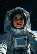 Cosmic Ballet: A Woman's Grace Among the Galaxies