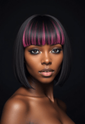 Sultry Sophistication with Bangs