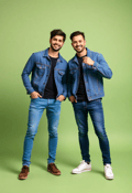 Casual Urban Twin Brothers in Denim