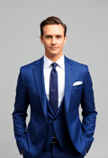 Refined Gent: Man in Suit Against Solid Background