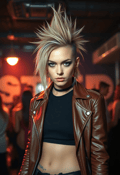 Fierce Punk Queen in Iconic Leather