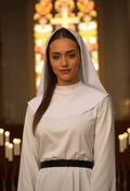 Stoic Serenity: A Young Nun at Evening Prayer