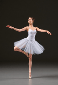 Elegant Arabesque by a Female Ballerina