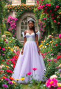 Majestic Allure: The Princess in a Garden of Dreams