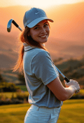 Dynamic Power: Wealthy Golfer in Action