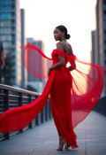 Crimson Elegance: Lady in Red