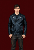Classic Rider: Distinguished Male Biker in Vintage Leather Jacket
