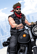 Fearless Biker in the Urban Wild
