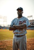 Determined Baseball Player Ready for Action