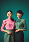 Timeless Twins: Female Twins in Retro Style