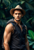 Trailblazing Explorer in the Heart of the Jungle