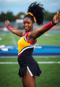 Dynamic Cheerleader Kicks the Sky