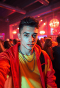 In the Spotlight: Rapper's Selfie with Blazing Lights