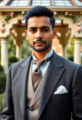 Dapper Gentleman by the Garden Pavilion