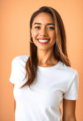 Effortless Beauty in a White T-Shirt