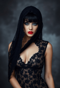 Ethereal Shadows: A Gothic Women's Portrait