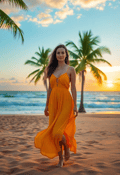 Sunset Stroll on a Tropical Beach