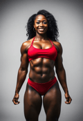 Feminine Power: Woman Bodybuilder in Action