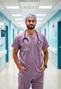 Dedicated Male Nurse in Cutting-Edge Medical Ward