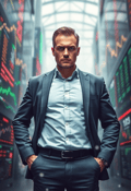 Determined Investor on a Vibrant Trading Floor