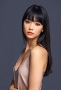 Effortless Grace: The Straight Bangs Effect