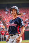 Passionate Female Baseball Fan Cheering