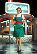1950s Diner Exterior on a Sunny Day