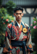 Cultural Fusion: Man in Creative Kimono